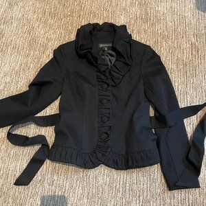 Black INC Ruffle Blazer with Tie